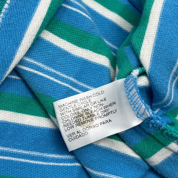 BASIC ELEMENTS Womens Sz. L Vintage Tank Top Horizontal Striped Green Blue GHQ4. - Picture 5 of 5